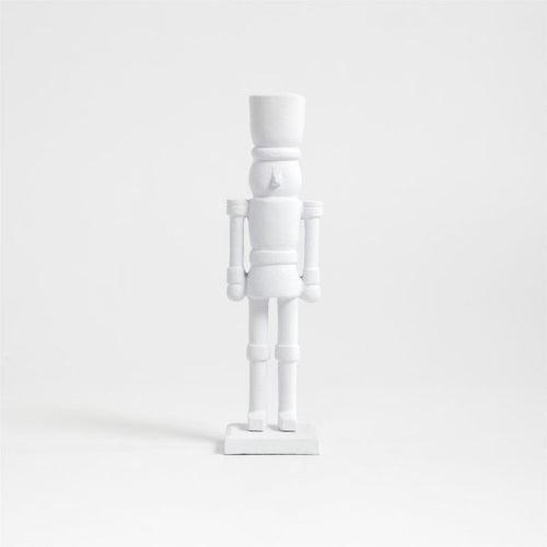 12" Matte White Christmas Nutcracker