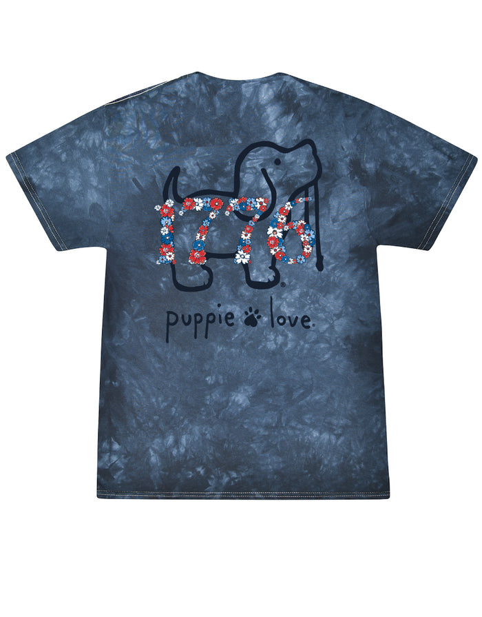1776 FLOWERS PUP, ADULT SS CRYSTAL WASH PUPPIE LOVE