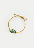 18kt Gold Beachcomber Abalone Shell Drill & Loop Bracelet on Cord