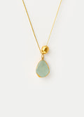 18kt Gold Vermeil Afghanistan Zindagi Now Single Aquamarine Pendant & Gold Bead on Cord