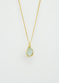 18kt Gold Vermeil Afghanistan Zindagi Now Single Small Aquamarine Pendant on Cord