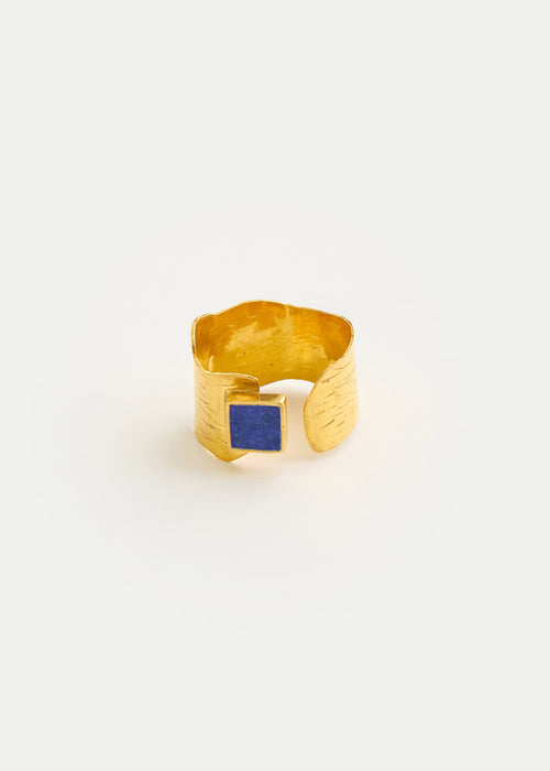 18kt Gold Vermeil Next Generation Lapis Yasamen Cuff Ring