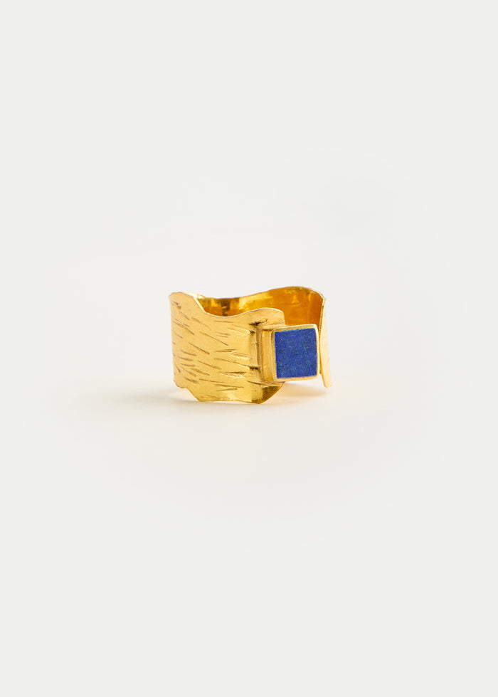 18kt Gold Vermeil Next Generation Lapis Yasamen Cuff Ring