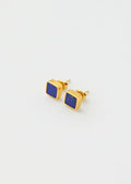 18kt Gold Vermeil PSTM Afghanistan Lapis Square Studs