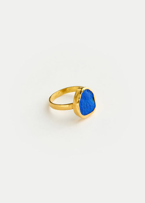 18kt Gold Vermeil PSTM Afghanistan Meena Lapis Ring