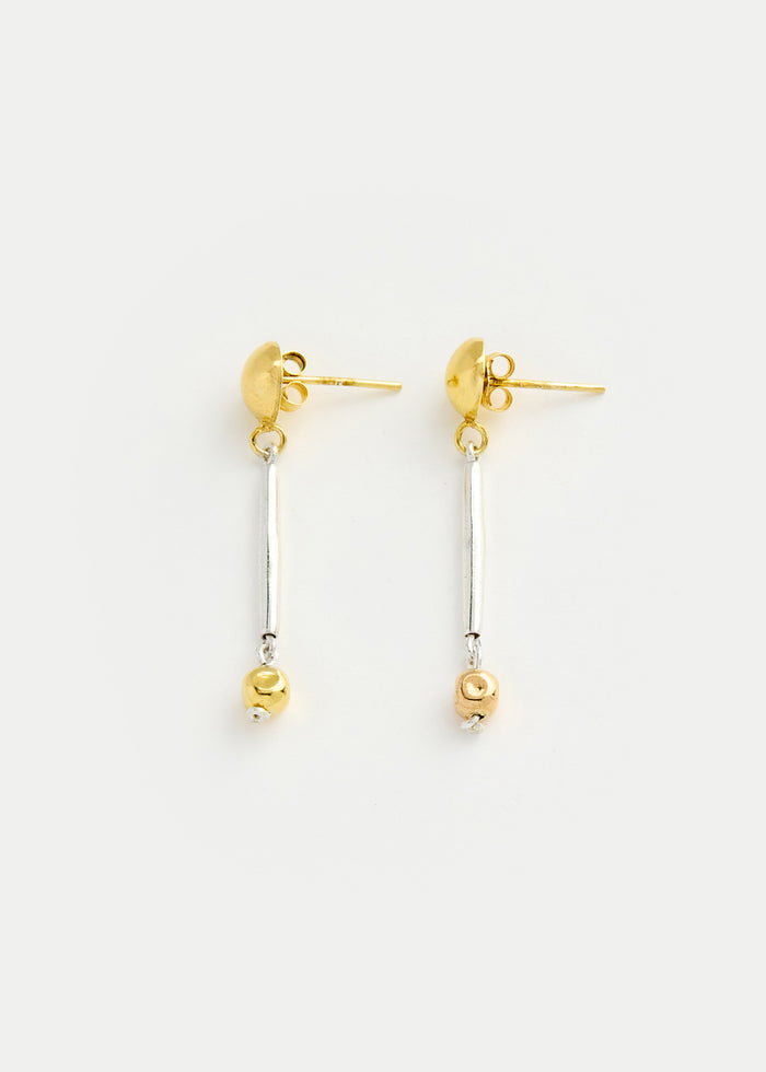 18kt Gold Vermeil & Sterling Silver PSTM Afghanistan Roya Drop Studs