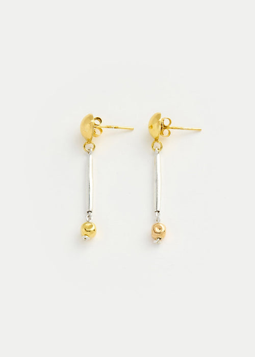 18kt Gold Vermeil & Sterling Silver PSTM Afghanistan Roya Drop Studs