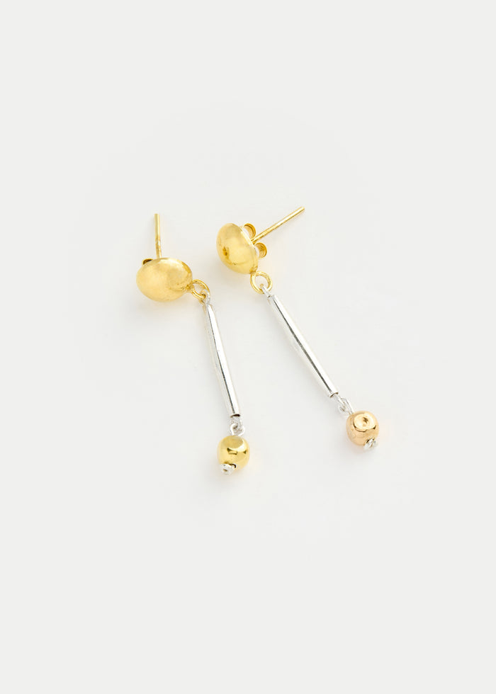 18kt Gold Vermeil & Sterling Silver PSTM Afghanistan Roya Drop Studs