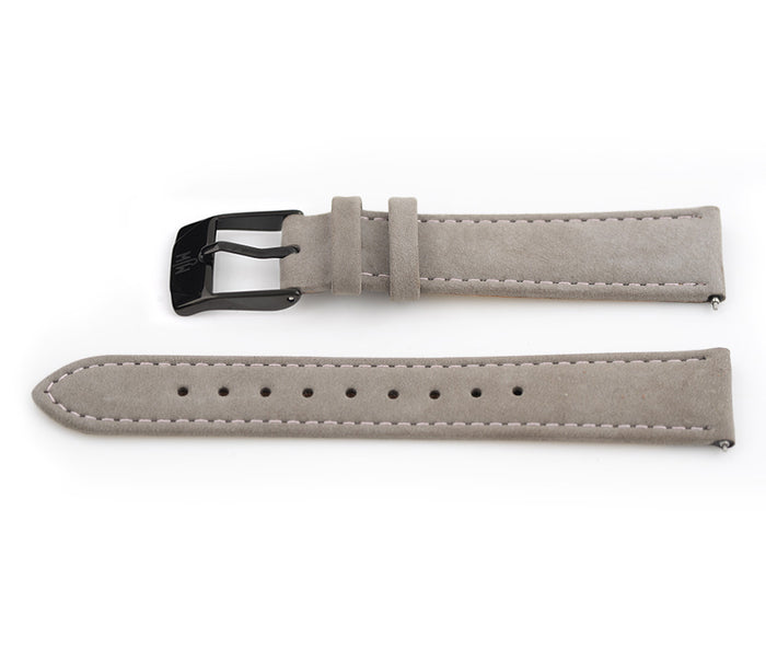 grey suede pink stitch / Black