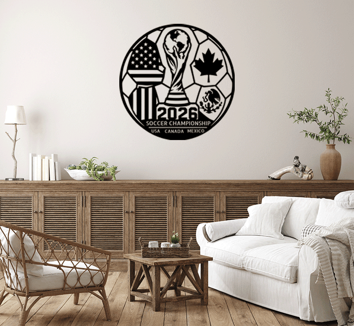 2026 Soccer Championship Metal Wall Art