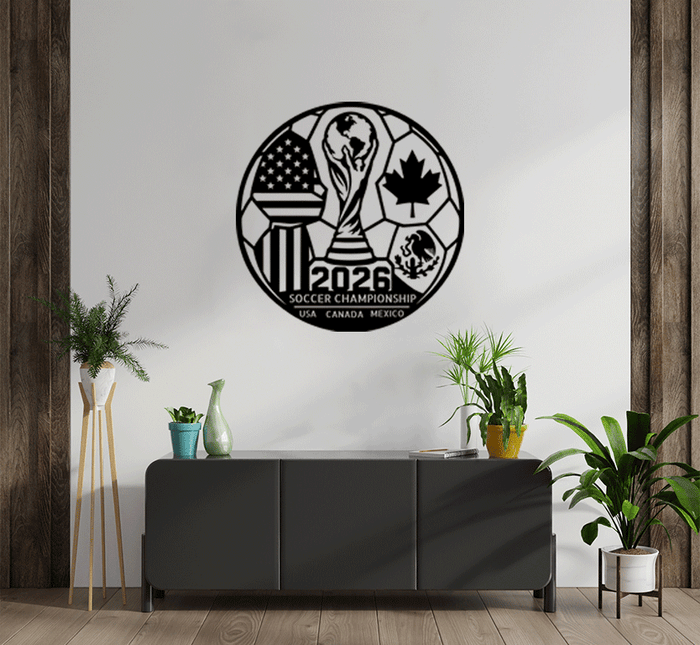 2026 Soccer Championship Metal Wall Art