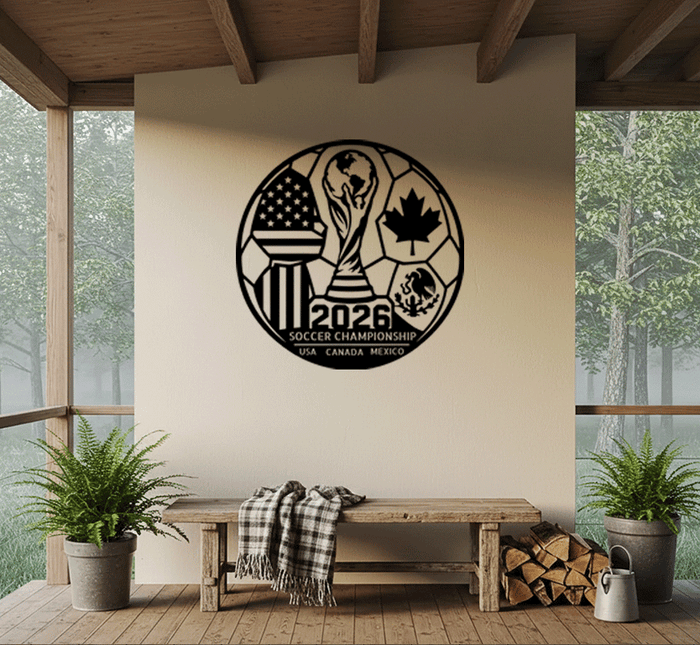 2026 Soccer Championship Metal Wall Art