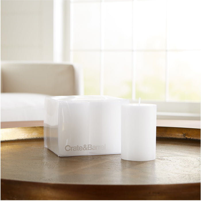 2"x3" White Pillar Candles, Set of 4