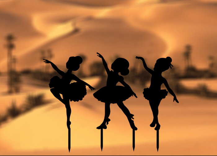 Dancing Girls Garden Stakes Metal Art Metalplex