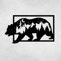 3D Look Bear Metal Wall Art Metalplex