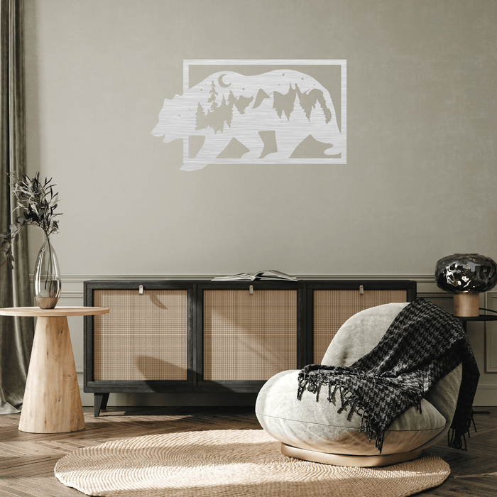 3D Look Bear Metal Wall Art Metalplex