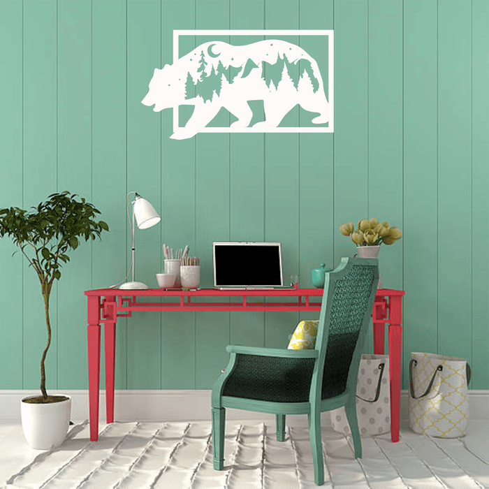 3D Look Bear Metal Wall Art Metalplex