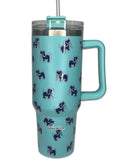 40oz STAINLESS STEEL LOGO TUMBLER, CELADON PUPPIE LOVE