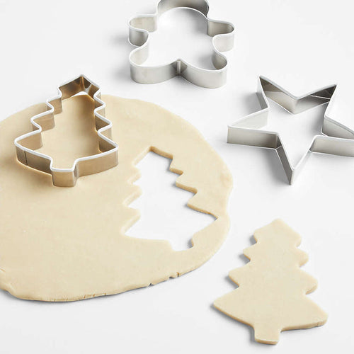5" Stainless Steel Holiday Cookie Cutters, Set of 3