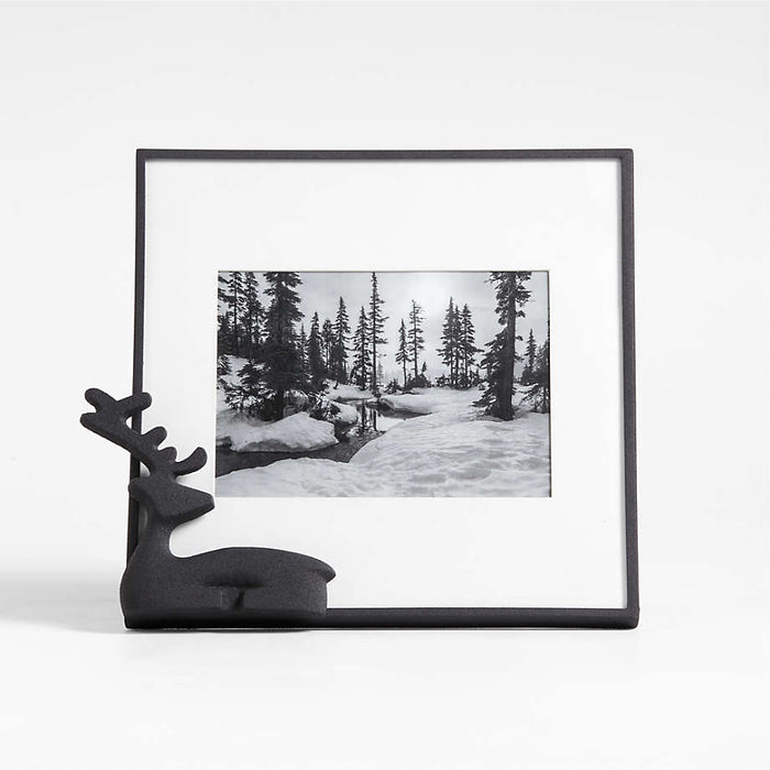 5x7 Zinc Holiday Reindeer Picture Frame
