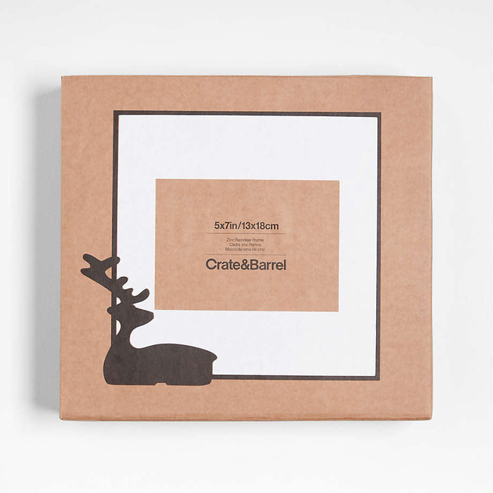 5x7 Zinc Holiday Reindeer Picture Frame