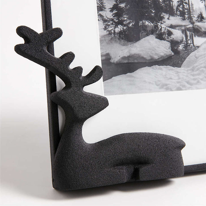 5x7 Zinc Holiday Reindeer Picture Frame