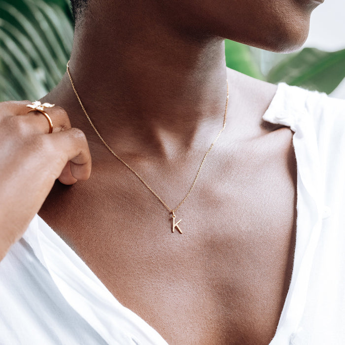 A Necklace / Gold Initial Necklace