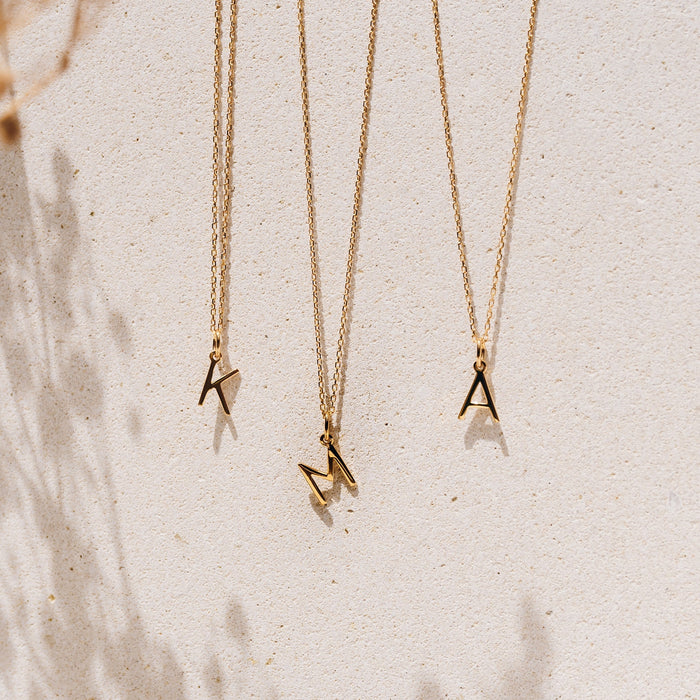 A Necklace / Gold Initial Necklace