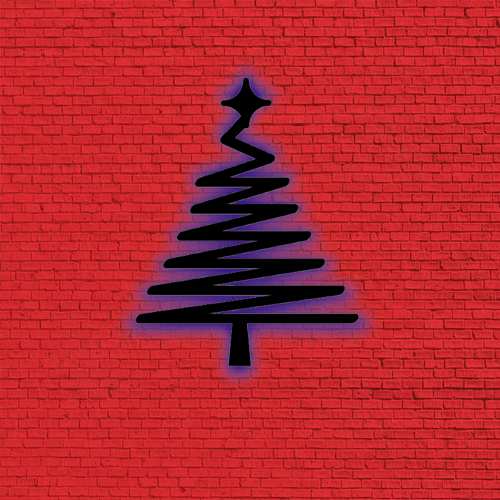 Abstract Christmas Tree Metal Wall Art – Modern Holiday Home & Office Decor