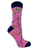 ADULT CREW SOCK, DOG MOM PATTERN PUP PUPPIE LOVE