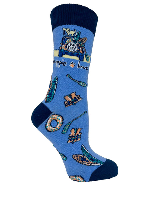 ADULT CREW SOCK, LAKE LIFE PUP PUPPIE LOVE