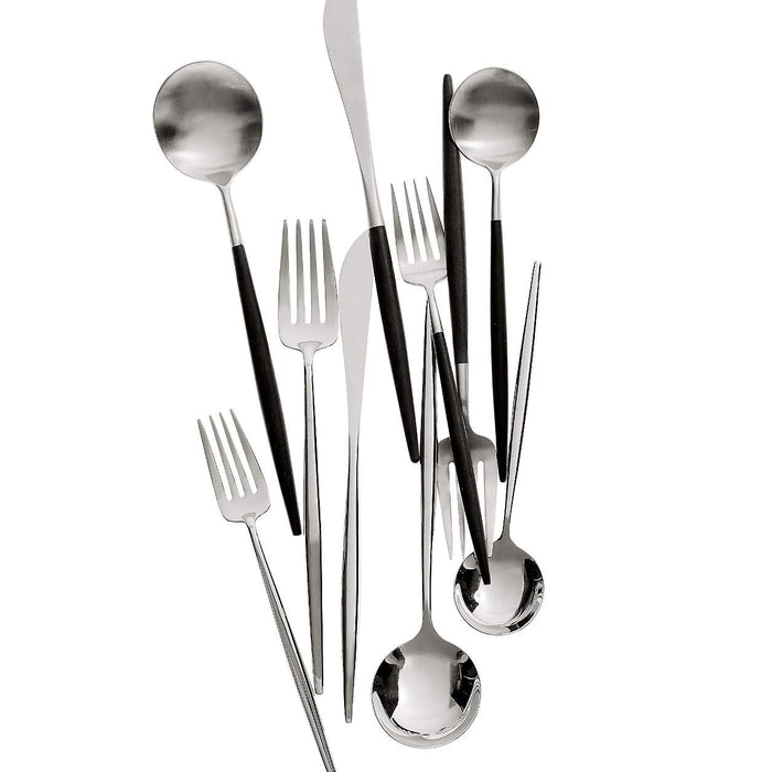 Aero Black 5-Piece Flatware Place Setting
