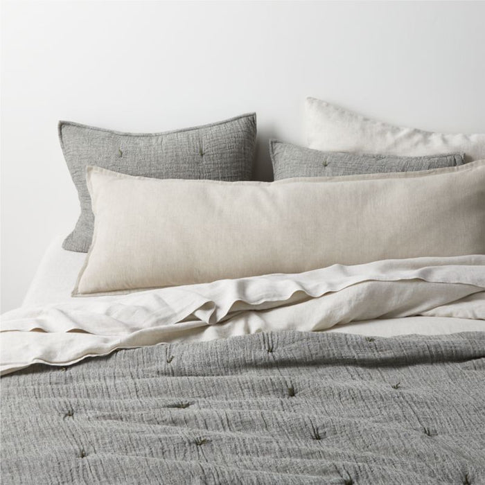 Aire Crinkle Organic Cotton Linen Blend Burnt Green Full/Queen Comforter