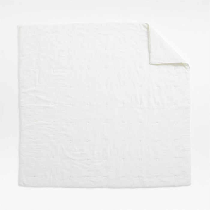 Aire Crinkle Organic Cotton Linen Blend Cotton Cream King Pillow Sham