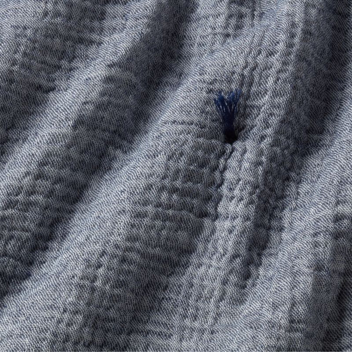 Aire Crinkle Organic Cotton Linen Blend Deep Indigo Standard Pillow Sham