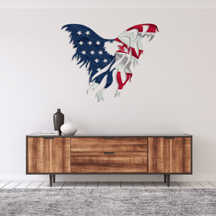 Limited Edition American Flag Eagle - Metal Wall Art - MetalPlex