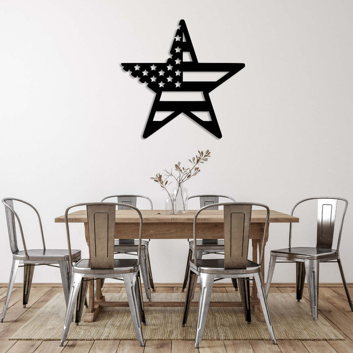 American Flag Star - Metal Wall Art - MetalPlex