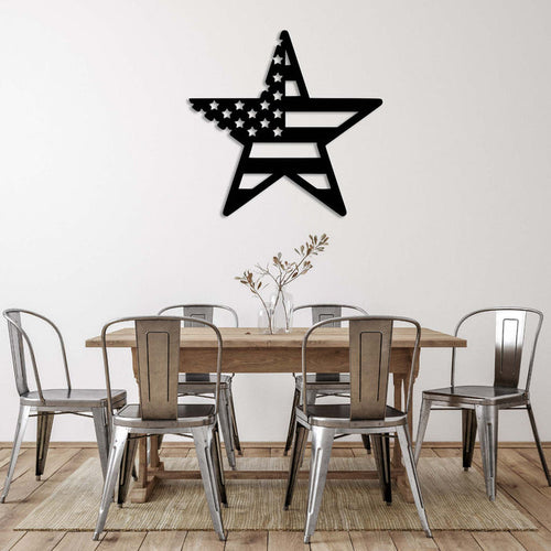 American Flag Star - Metal Wall Art - MetalPlex