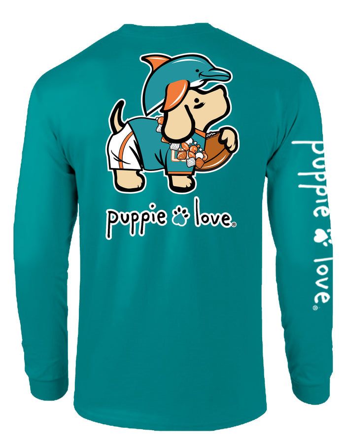 AQUA AND ORANGE MASCOT PUP, ADULT LS PUPPIE LOVE