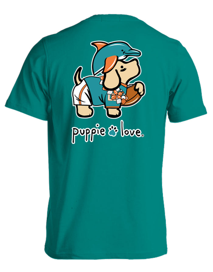 AQUA AND ORANGE MASCOT PUP PUPPIE LOVE