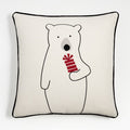 Arctic Friend Polar Bear 23"x23" Holiday Throw Pillow Cover by Joan Anderson