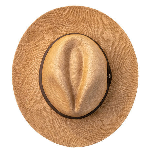 Austral Hats - Light Brown Panama Hat with Brown Band - Top