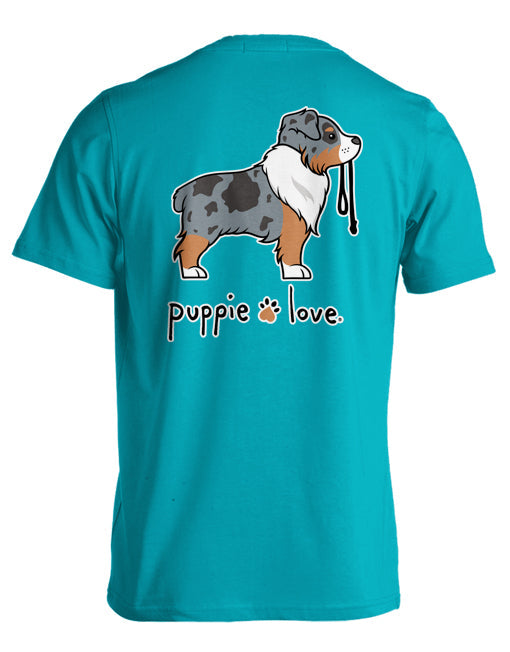 AUSTRALIAN SHEPHERD PUP (BLUE MERLE) PUPPIE LOVE