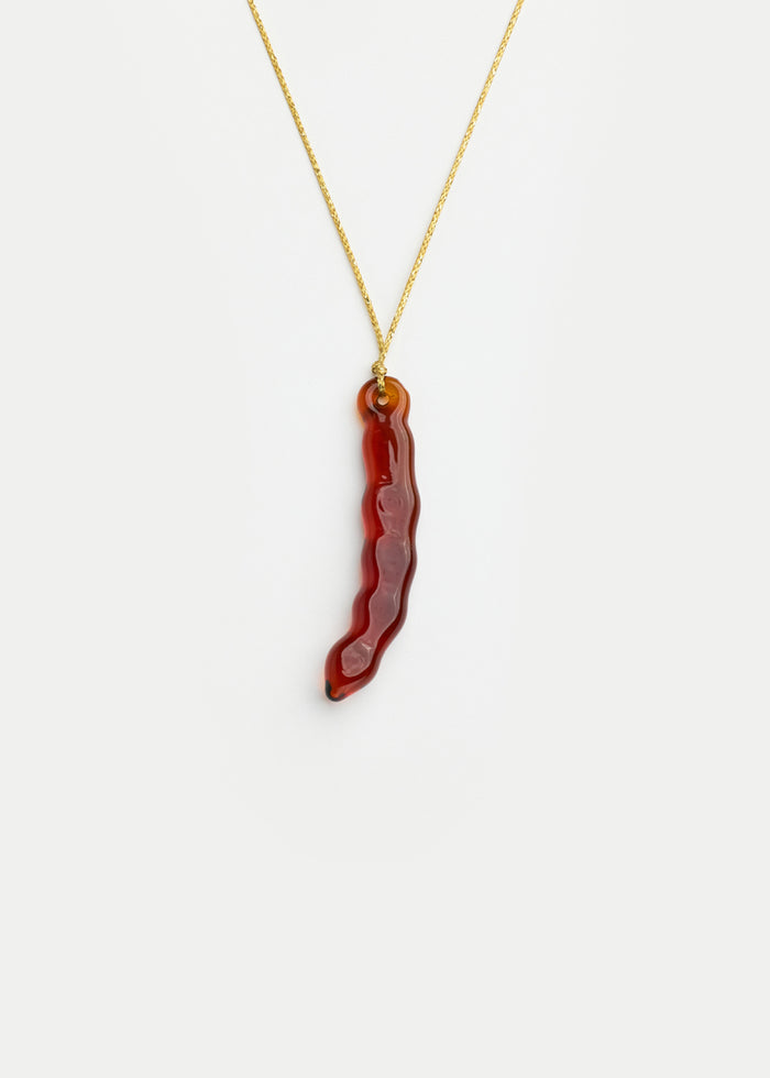 Azaz Amber Glass Bean on Cord Image 1