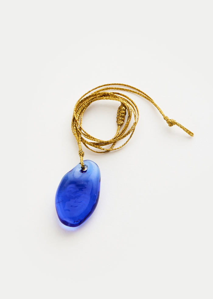 Azaz Blue Glass Bead on Cord