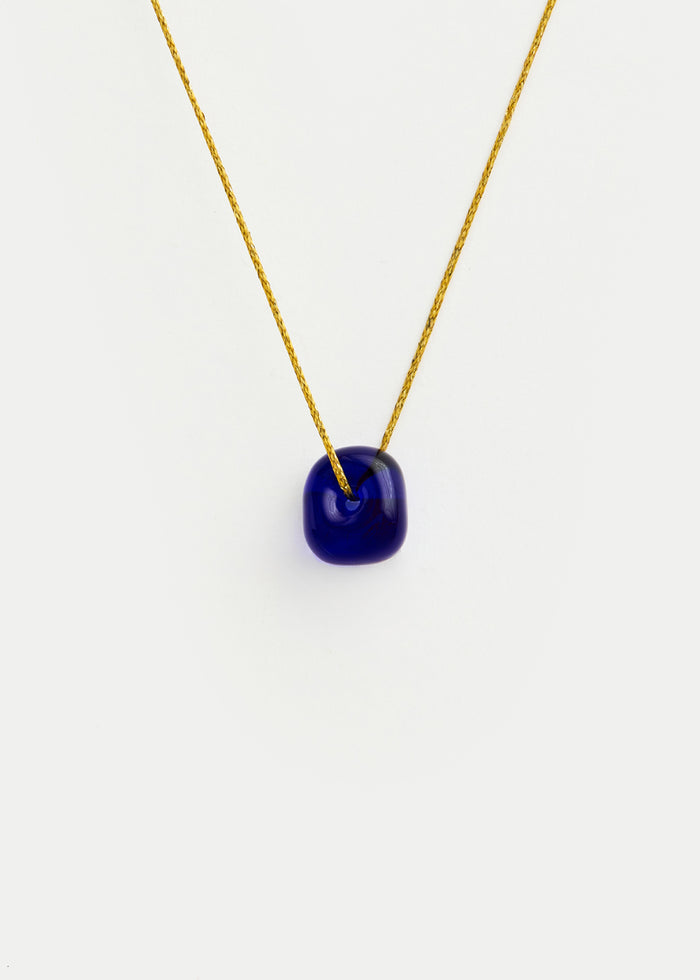 Azaz Dark Blue Glass Bead on Cord