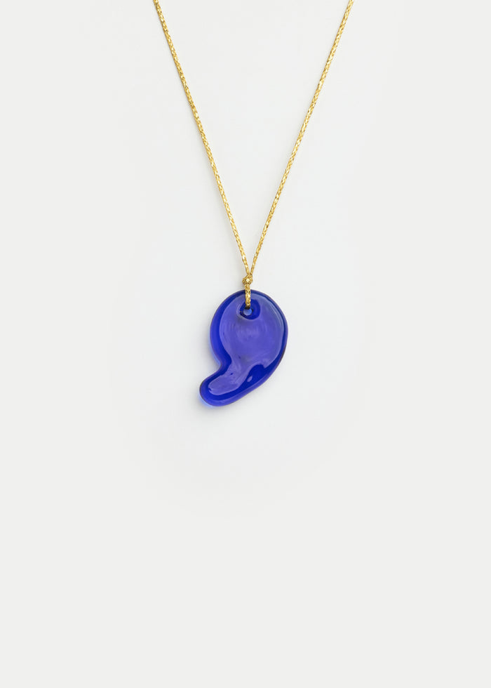 Azaz Dark Blue Glass Kidney Bead on Cord image 1