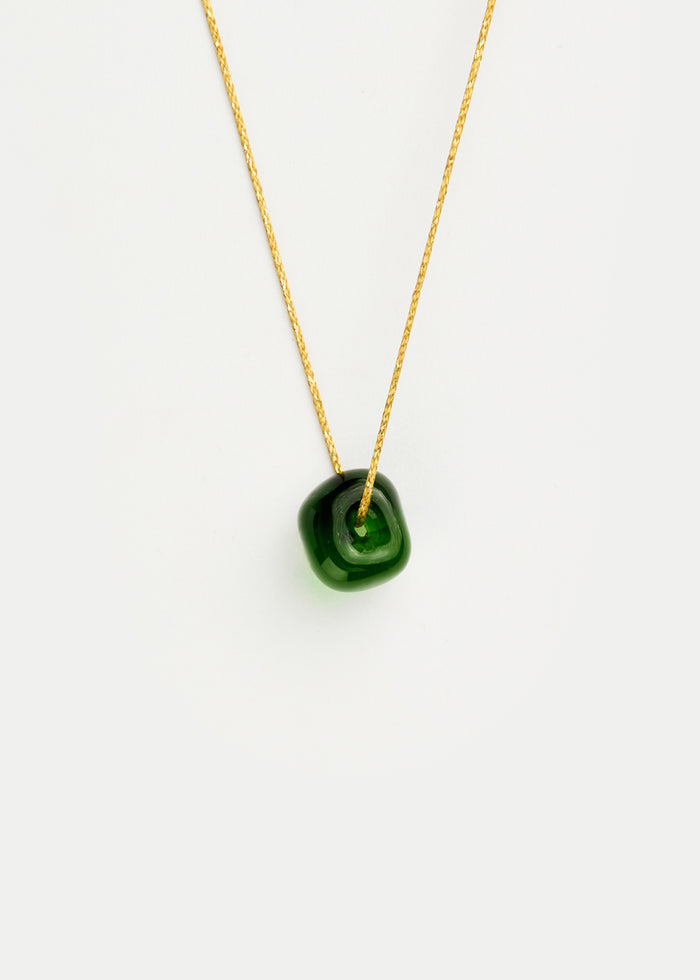 Azaz Green Glass Bead on Cord
