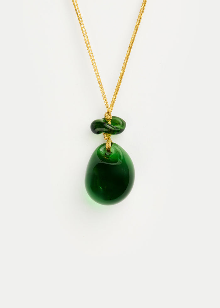 Azaz Green Glass Double Bead on Cord product image 1