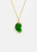 Azaz Green Glass Kidney Bead on Cord